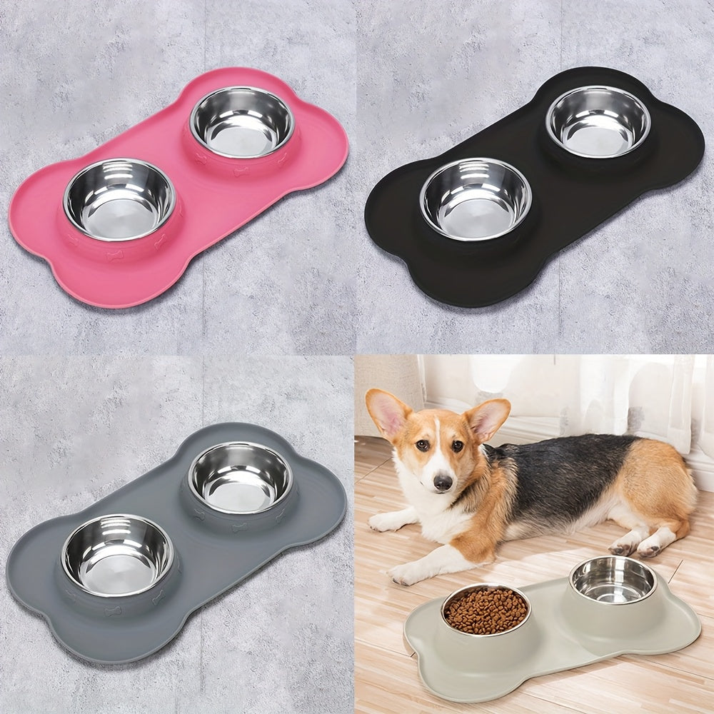 Double Dog Bowl In Solid Colors